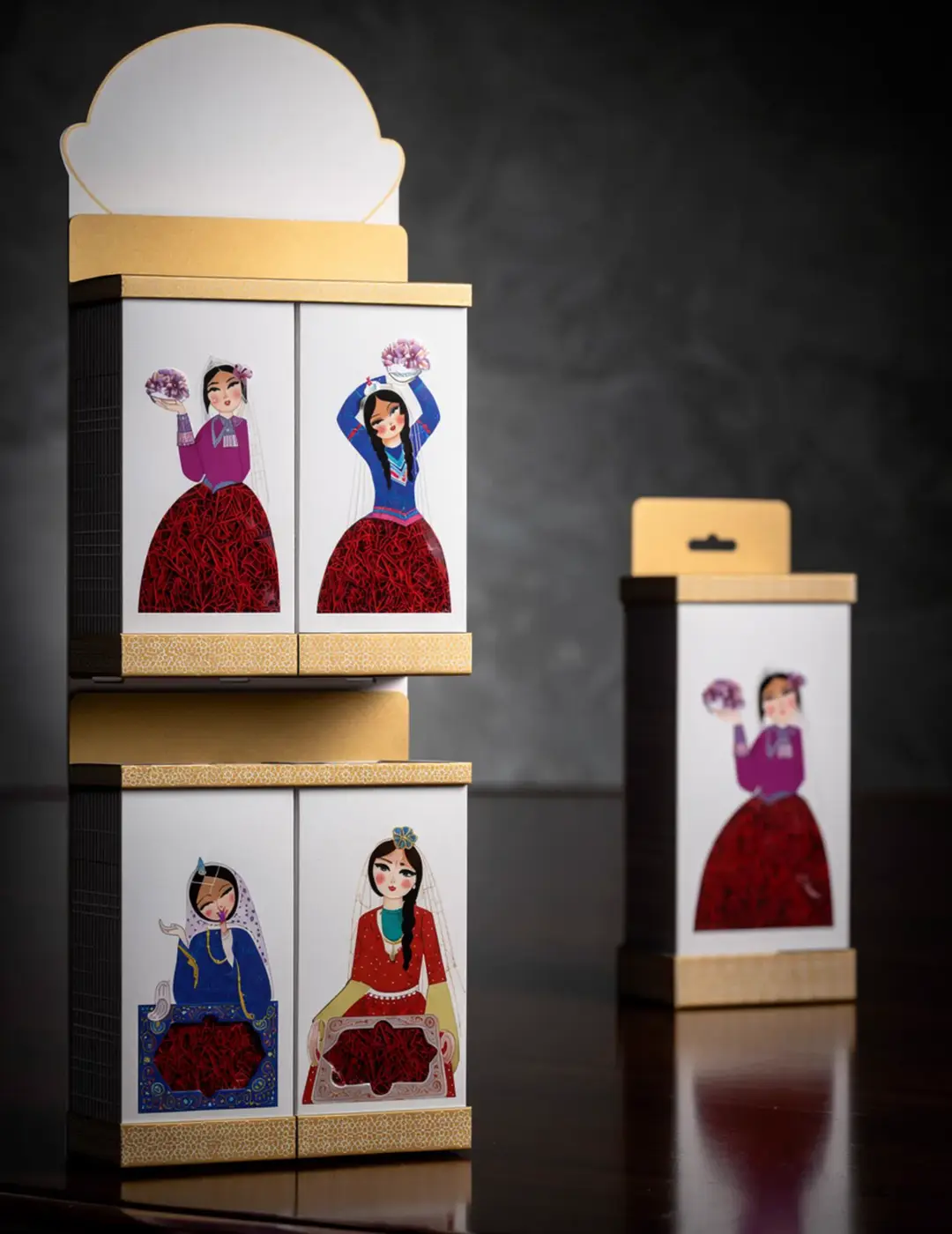 Saffron packaging prepared for international trade programs
